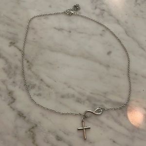 Faux Silver Infinity Necklace